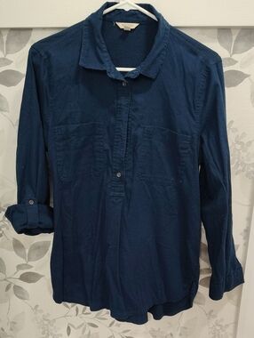 Sonoma Women's Dark Navy Button-Down Casual Shirt